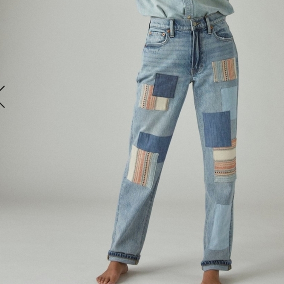 Lucky Brand Denim - ❤️ NWOT! LUCKY BRAND PATCHWORK RELAXED STRAIGHT LEG BOY JEANS, 6L (28 LONG)